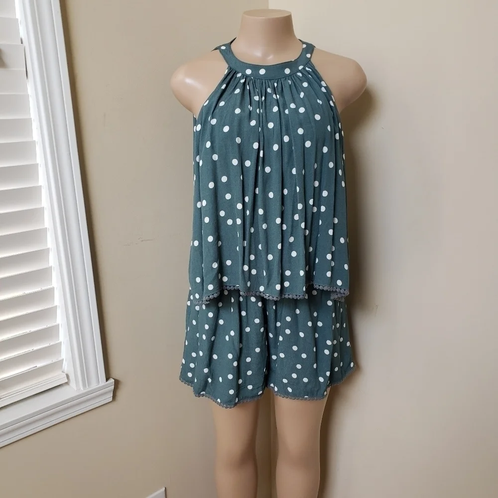 BNDI Open Back Polka Dot Romper - Picture 1 of 7